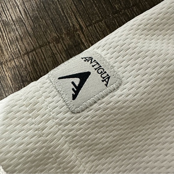 Antigua Mens Florida Gator Embroidery Patch White Polo Top Size Large Golf Shirt - Picture 3 of 10